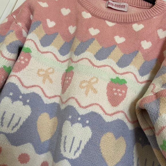 Big Goose Strawberry Flower Heart Sweater - Picture 7 of 9